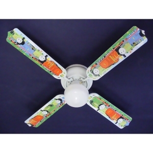 Blue Thomas the Train Print Blades 42in Ceiling Fan Light Kit - All