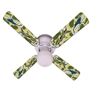 Green Military Fighter Jet Print Blades 42in Ceiling Fan Light Kit - All