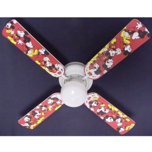 Disney's Red Mickey Mouse Print Blades 42in Ceiling Fan Light Kit - All
