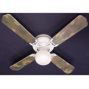 Cool Green Camouflage 42in Ceiling Fan Light Kit - All