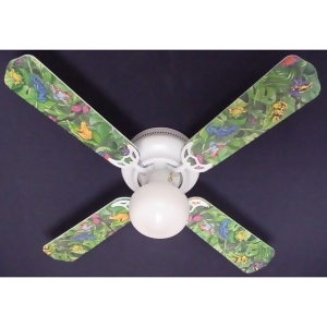 Jungle Tree Frogs Print Blades 42in Ceiling Fan Light Kit - All