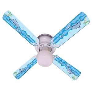 Dolphin in the Sea Print Blades 42in Ceiling Fan Light Kit - All