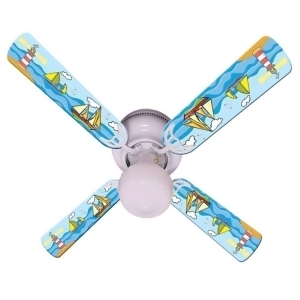 Sail Boats on the Sea Print Blades 42in Ceiling Fan Light Kit - All