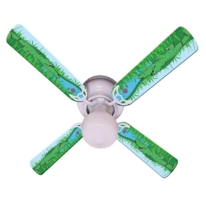 Green Alligator Kids Ceiling Fan With Lights - All