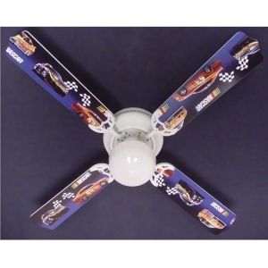 Nascar Race Car Print Blades 42in Ceiling Fan Light Kit - All