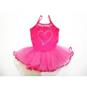 Hot Pink Rhinestone Heart Tutu Ballet Dress Girls S-xl - 8-10