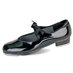 Danshuz Toddler Little Girls Black Patent Ribbon Tap Shoes Size 5.5-3 - 1 Kids