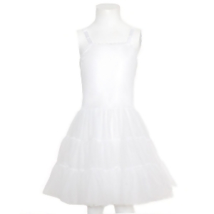 Girls White Undergarment Full Slip Adjustable Straps Little Girls 2T-14 - 10
