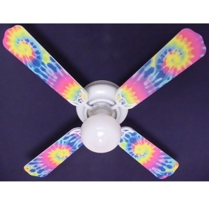 Groovy Tie Dye Print Blades 42in Ceiling Fan Light Kit - All