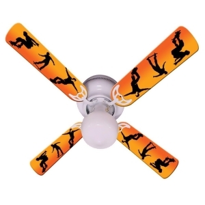 Orange Skateboarder Print Blades 42in Ceiling Fan Light Kit - All