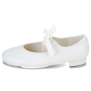 Danshuz Toddler Little Girls White Patent Ribbon Tap Shoes Size 5.5-3 - 10 Toddler