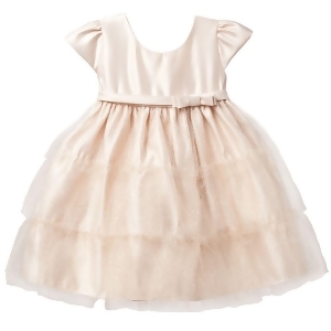 Sweet Kids Gold Satin Tier Christmas Holiday Dress Baby Girl 6M-24m - 2T