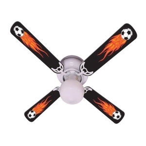 Cool Flaming Soccer Balls Print Blades 42in Ceiling Fan Light Kit - All