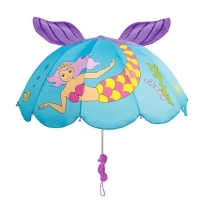 Kidorable Girls Blue Child Size Lightweight Mermaid Umbrella - All