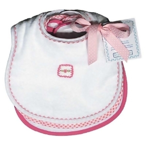 Raindrops Baby Girls Pastel Teething Bib Set White/Pink - All