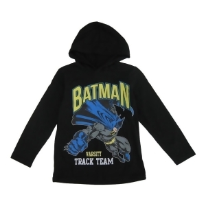 Dc Comics Big Boys Black Batman Varsity Track Team Print Hooded Top 8-12 - 10/12