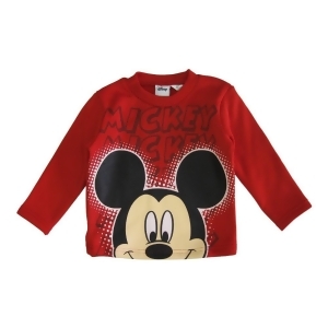 Disney Little Boys Red Mickey Mouse Print Long Sleeved Sweater 2-4T - 4T