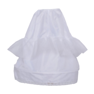 Angels Garment Little Girls White Hoop Ruffled Long Underskirt Petticoat 3-5 - 3/4