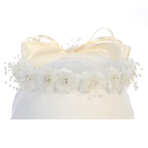 Angels Garment Girls Ivory Flower Glitter Rhinestone Embellished Headband - All
