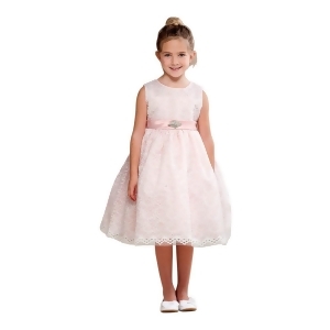 Crayon Kids Big Girls Blush Pink Embroidered Brooch Flower Girl Dress 7-10 - 7/8