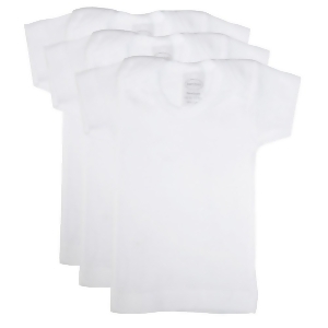 Bambini Baby Unisex White Short Sleeve Lap 3-Pack T-Shirts Preemie-24M - Newborn