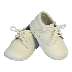 Angels Garment Boys Ivory Stitch Leather Christening Shoes 1 Baby-7 Toddler - 4 Baby