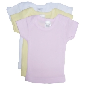Bambini Baby Girls Pink Yellow White Short Sleeve Lap 3-Pack T-Shirts Nb-24m - 12-18 Months