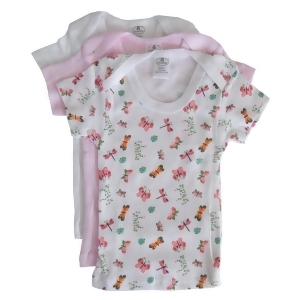 Bambini Baby Girls Multi Color Variety Short Sleeve Lap 3-Pack T-Shirts Nb-24m - Newborn