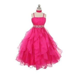 Chic Baby Big Girls Fuchsia Ruffle Junior Bridesmaid Pageant Dress 8-18 - 12