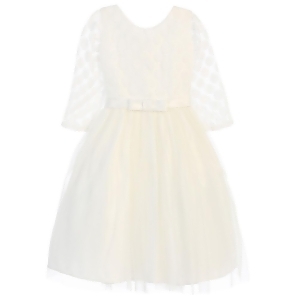 Sweet Kids Little Girls White Polka Dot Translucent Overlay Easter Dress 2-6 - 4