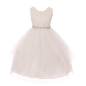 Good Girl Big Girls Off-White Stud Waist Cancan Junior Bridesmaid Dress 8-14 - 8