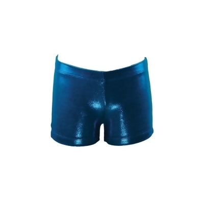 reflectionz Little Girls Turquoise Metallic Shine Stretchy Trendy Shorts 2-6