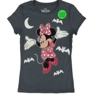 Disney Big Girls Grey Minnie Mouse Print Halloween Cotton T-Shirt 7-16 - 10/12