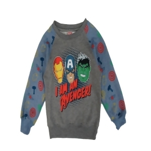Marvel Little Boys Grey I Am An Avenger Print Long Sleeved Sweater 2T-7 - 6