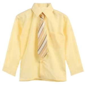 Big Boys Yellow Tie Long Sleeve Button Special Occasion Dress Shirt 8-20 - 8