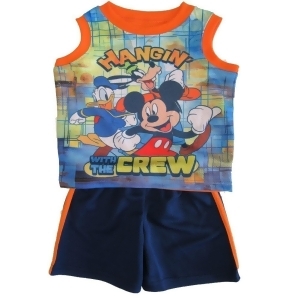 Disney Little Boys Navy Mickey Mouse Sleeveless Tank Top Shorts Set 2T-7 - 3T