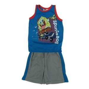 Nickelodeon Little Boys Royal Blue Sponge Bob Square Pants Sleeveless Set 4-7 - 4