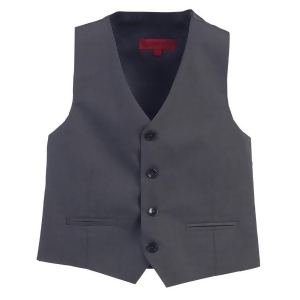 Gioberti Big Boys Charcoal Solid Color Four Button Classic Formal Vest 8-16 - 8