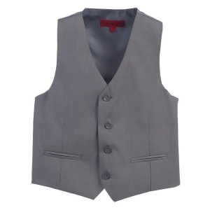 Gioberti Little Boys Grey Solid Color Four Button Classic Formal Vest 2T-7 - 4T