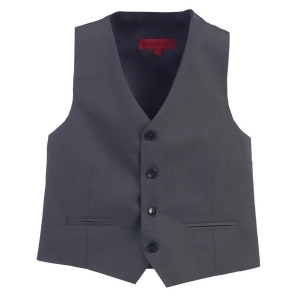 Gioberti Little Boys Charcoal Solid Color Four Button Classic Formal Vest 2T-7 - 4T