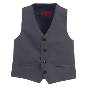 Gioberti Little Boys Charcoal Solid Color Four Button Classic Formal Vest 2T-7 - 3T