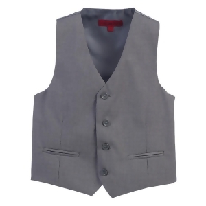 Gioberti Big Boys Grey Solid Color Four Button Classic Formal Vest 8-16 - 10