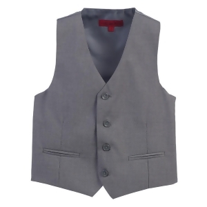 Gioberti Big Boys Grey Solid Color Four Button Classic Formal Vest 8-16 - 16