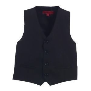 Gioberti Little Boys Black Solid Color Four Button Classic Formal Vest 2T-7 - 2T