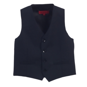 Gioberti Little Boys Navy Solid Color Four Button Classic Formal Vest 2T-7 - 7