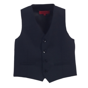 Gioberti Little Boys Navy Solid Color Four Button Classic Formal Vest 2T-7 - 6