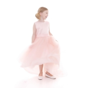 Petite Adele Little Girls Blush Satin Hi-Low Savannah Flower Girl Dress 2-6 - 3/4