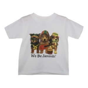 Unisex White Reggae Dogs We Be Jammin Cotton Short Sleeve T-Shirt 6-16 - Youth XL (14-16)
