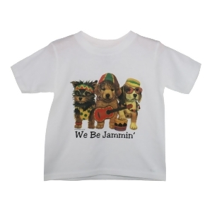 Unisex Little Kids White Reggae Dogs We Be Jammin Cotton T-Shirt 2-5T - 5