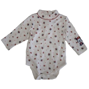 Disney Baby Girls White Floral Minnie Mouse Print Long Sleeve Bodysuit 0-9M - 6-9 Months
